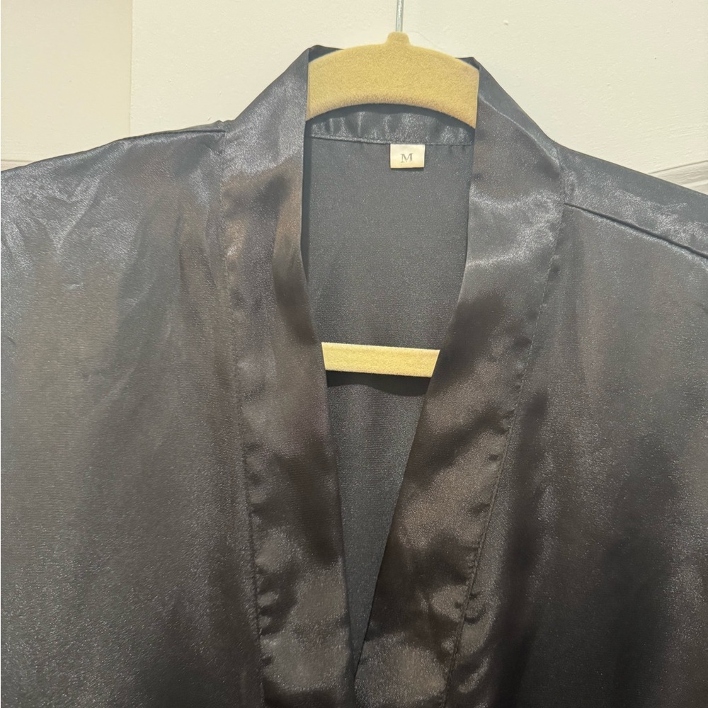 Black Satin Robe - Picture 4 of 4